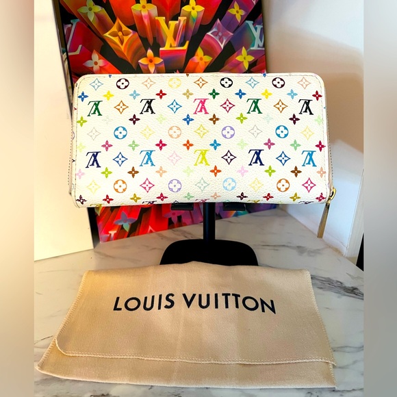 Louis Vuitton Handbags - Louis Vuitton Monogram Multicolor White Murakami Zippy Wallet with COA